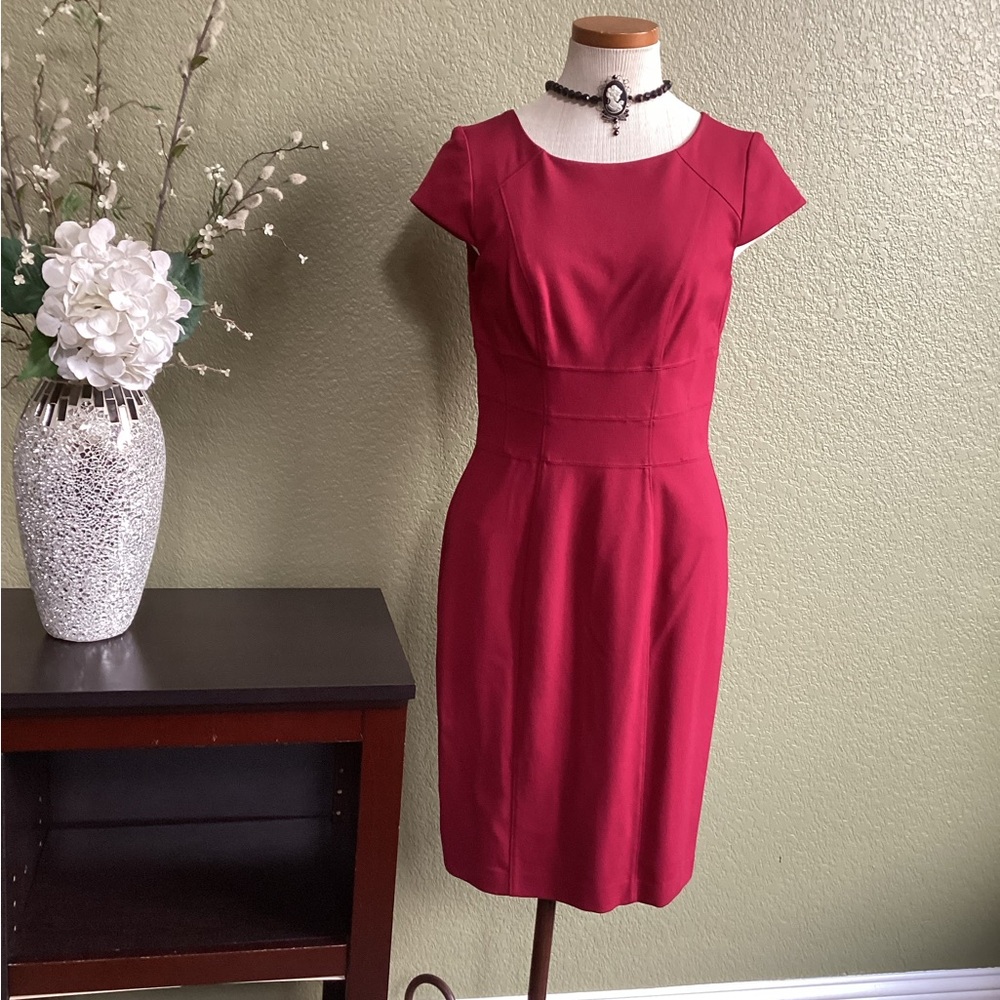 White House Black Market Elegant Red Dress  (4)